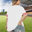 Plus Size Game Day Football Shirt Women Sports Season T-Shirt Football Mom Graphic Tee Sunday Funday Tops (White, XXXL)