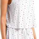 Lacozy Womens Pajama Set 2 Piece Tank Top and Shorts Pjs Set Soft Cami Lounge Sleepwear Loungewear Floral Print White Small