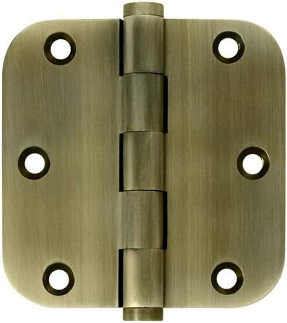 Deltana DSB35R55 Solid Brass 3 1/2-Inch x 3 1/2-Inch x 5/8-Inch Radius Hinge