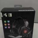 Gaming Headset with Microphone, Gaming Headphones Compatible for PS4 PS5 Xbox PC with RGB Lights, PlayStation Headset with Noise Reduction 7.1 Surround Sound Over-Ear and Wired 3.5mm Jack (Black)