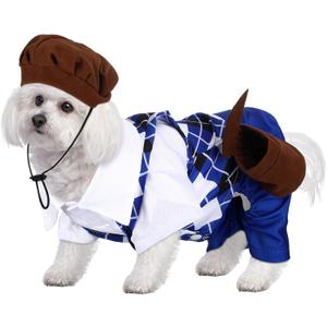 Dog Golf Costume with Golf Bag and Clubs Halloween Funny Pet Costumes Dog Cosplay Outfits Halloween Holiday Pet Party Supplies for Small Medium Large Dogs (S(Neck Girth: 9-12", Chest Girth: 17"))