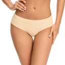 voenxe Women Seamless Hipster Underwear,No Show Ladies Panties Bikini,Full Coverage Breathable Briefs,Comfy,Invisible,5-Pack (Beige) M