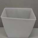 iDesign Small Plastic Bathroom Trash Can, Slim Rectangle Garbage Bin for Bedroom, Office, Dorm, Clear Frost