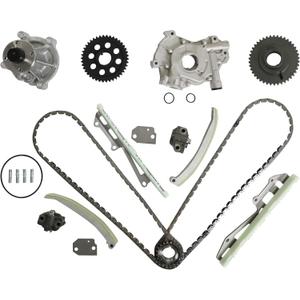 9-0387SA 4.6L Timing Chain Kit W/Guide Tensioner & Oil Pump & Water Pump Fit For Ford F-150 F-250 E-150 Econoline Club Wagon Expedition 4.6L 1997-2001 F5A2-6600B AW4122