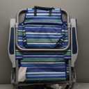 Beach Chairs for Adults Heavy Duty, Compact Portable Lay Flat Folding Chair with Backpack Straps and Large Cooler Pouch, Support to 350LBS (Stripes_Blue&Cyan)