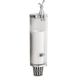 Decorative Bunny Cup Dispenser with Crystal Clear ABS Design - Pull-Down Wall Mount Holder for 5oz Disposable Cups, Elegant Solution for Home/Office/Hospital/Spa - Transparent White