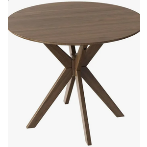 CModern Round Wood Dining Table 35'' W/ Solid Wood Legs& Base