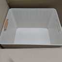 BINO Woven Plastic Basket | Large (Natural), 3-Pack | THE JUTE COLLECTION | Home Organization, Space-Saving Storage, Stylish Design | Plastic Storage Basket