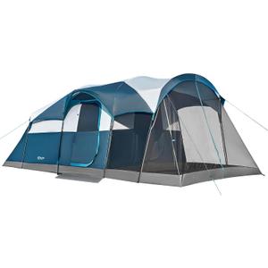 PORTAL 8 Person Instant Camping Tent with Screen Porch, Easy Set-up Waterproof Large Tunnel Tent, PFAS-Free Family Outdoor Big Tents for Camping, Backyard