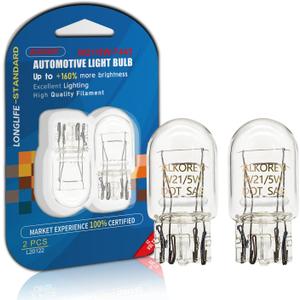 7443 T20 W21/5W 12V 21/5W Reverse Light Bulbs,2700K Warm White Lights,Tail Brake Lights Backup Lights Turn Signal Lights, 2 Pack