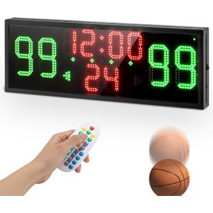 Ultra-Bright Cordless Basketball Scoreboard with Built-in Rechargeable Battery - 12-Min Game Timer, Dual 99-Score Display, Portable & Lightweight LED Scoreboard for Indoor/Outdoor Sports, Family Games