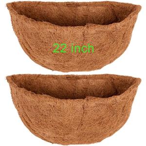 2PCS 22 Inch Coconut Liners for Planters Half Round Half Circle Coco Fiber Replacement Liners for Wall Hanging Baskets