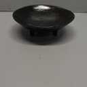 Wabi Sabi Footed Decorative Bowl, Multi-Purpose Small Ceramic Bowl, Vintage Rustic Boho Shelf Table Decor, Natural Black (6.1" DIA)