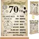 Yoyuspy 70th Birthday Decorations for Women Men, Vintage Double-Sided Printing Back in 1956 Acrylic Poster Sign with Stand Gifts, Cheer to 70 Years Party over the Hill Table Decor Supplies