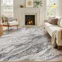 Area Rug 7x9 Low Pile Washable Rug for Living Room Taupe