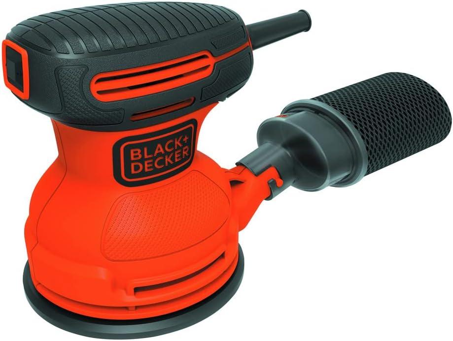 BLACK+DECKER Orbital Sander, 5 Inch, 2.0 Amp, 12000 OPM, Corded, 1 Sandpaper Sheet and Dust Bag Included (BDERO100) BLACK+DECKER Orbital Sander, 5 Inch, 2.0 Amp, 12000 OPM, Corded, 1 Sandpaper Sheet and Dust Bag Included (BDERO100)