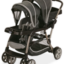 Double Stroller Foldable Baby Twin Lightweight Travel Stroller Infant Pushchair Grey