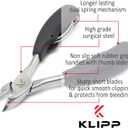 Toenail Clippers for Thick Toenails KLIPP 15 mm Wide Jaw Thick Fingernail and Toenail Cutter with Curved Stainless-Steel Blades for Seniors (Eagle Beak)
