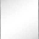 GRACTO 24 x 36'' Polished Nickel Rectangle Bathroom Vanity Mirror for Wall Polished Silver Metal Framed Rounded Rectangular Bathroom Vanity Mirrors, Vertical and Horizontal Hanging…