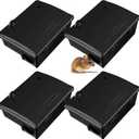 Qualirey 6 Pack Rat Bait Stations Large Rodent with Key Reusable Mouse Stations Mice Blocks Heavy Duty Boxes for Outdoor Rodents Mice Blocks, Bait Not Included, Black (9.8 x 7.5 x 3.9 Inches) (Classic)