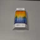 Dripless Hanukkah Candles Deluxe Sunburst Tri Colored Hand Decorated Hanukkah Candles 45 Count for All 8 Nights of Hanukkah 1-Hour Burn Time