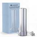 Stainless Steel Countertop Water Filter System - 5 Stage Tap Water Filter - 6 Month Long-Lasting Water Purifier Counter Top Water Filter Dispenser - Eliminates Bad Taste, Removes 99% of Chlorine Twin