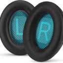 Replacement Earpads for Bose QuietComfort QC 15 25 35 Premium Ear Pads QC15 QC25 QC35 AE2 & SoundLink, Memory Foam, Soft & Long Lasting by Brainwavz