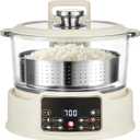 3L Low Carb Rice Cooker, Multifunctional Auto-Lift Low Sugar Rice Cooker (White)