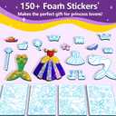 Foil Art Craft Activity for Kids.Foil Foam Stickers Princess Dress-Up Paper Dolls Play Set.2 in 1 Art and Craft for Kids,Creative Travel Toys, Birthday Gifts for Boys & Girls Ages 4 and Up (purple)