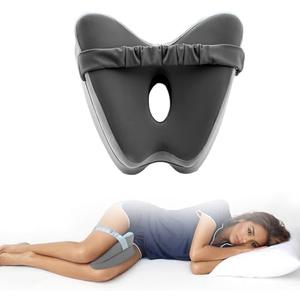 ALIALAVESTA Knee Pillow for Side Sleepers,Ergonomic Memory Foam Knee Pillow for Spine Aligning, Sciatica, Back, Hip, Knee, Relieve Sciatica, Leg Pillow with Ice Silk Cover Dark Gray