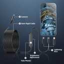 Endoscope Camera with Light, 1920P HD Borescope Tools with 8 Adjustable LED Lights, Endoscope with Semi-Rigid Snake Camera, Inspection Borescope for iOS and Android - 16.4ft Single Lens