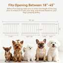 Fldofaves Dog Gate - 18"-45" Adjustable Extra Wide Metal Baby Gate to Step Over, 10" Tall Small Pet Gate with 3 Extension Kits, Pressure Mounted for Doorways & Stairs