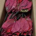 Alupssuc 16 PCS Poinsettia Christmas Flowers Artificial, Glitter Magnolia Poinsettia Flowers Artificial, Sparkling Christmas Decorations for Xmas Tree Party Wreath Fireplace, Burgundy