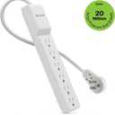 Belkin Surge Protector Power Strip - 6 AC Multiple Outlets - Flat Rotating Plug, 8ft Long Heavy-Duty Extension Cord for Home, Office, Travel, Computer Desktop & Charging Brick - White (720 Joules)
