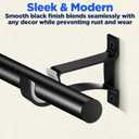 20-Pack Heavy Duty Black Curtain Rod Brackets Aluminum Alloy & PVC Wall Mount Hooks for 1 to 1.2 Drape Rods Rust-Proof, Sturdy Support for Indoor/Outdoor Use