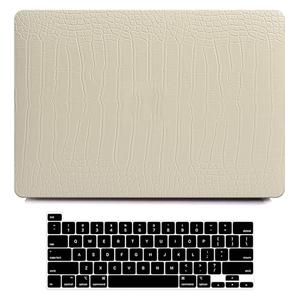 Funut for MacBook Air 13.6 inch Case M5 M4 M3 M2 2022-2024 2025 2026 Release A3449 A3240 A3113 A2681 with Touch ID, MacBook Air 13 M5 Crocodile Leather Hard Shell Case & Keyboard Cover,Pudding