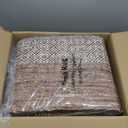 GarveeHome Area Rug 8x10 Modern Geometric Living Room Rug Non Slip, Thin Washable Carpet, Soft Non Shedding Foldable Floor Covering, Low Pile Thin Printed Mats for Bedroom Office, Brown