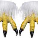 MOKRY PARTY White Eagle Claw Gloves Bird Foot Funny Animal Latex Hands Halloween Gloves Carnival Costume Props, 1Pair