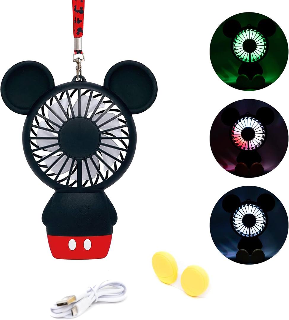 Mickey Lanyard with Rechargable Fan Buddy