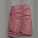 Pleated Three Sides Fabrics Wrap Around Style Egyptian Cotton Elastic 17 inch Drop Dust Bed Skirt for Twin/Full,Queen,King Size Beds(Queen, Pink)