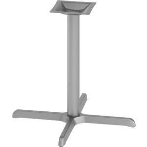 Beverly 30" x 30" Restaurant Table X-Base with 3" Diameter Table Height Column, Commercial X-Base Cast Iron Restaurant Table Base, Silver