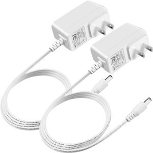 12V 1A AC Adapter Charger, Regulated 12 Volt 1000mA Power Supply Cord for for ED Strip Light, CCTV Camera, BT Speaker, GPS, Webcam, Router, DC12V Transformer, UL Listed 2-Pack White