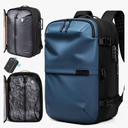 AirVault Vacuum Seal Travel Backpack 60L - Expandable Air Compression Vacuum System, Water-Resistant, Carry-On with TSA Lock Fits 19" Laptop (Blue)