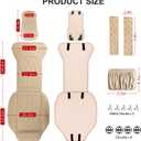 2 Pack Leather Front Car Seat Covers, Universal Sideless Car Seat Protectors with Storage Pocket and Seat Belt Pads, Waterproof Automotive Seat Cover for Cars Trucks SUV(Yellow Beige)