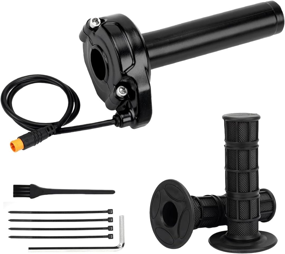 Ebike Full Twist Throttle for Macfox, 3 Pin Surron Style Throttle Grip Kit 12V-72V Compatible with HappyRun Freego Heybike Electric Dirt Bike