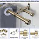 Antique Bronze Double Corner Window Curtain Rods with Aluminum End Cap Finials and Brackets,1 Inch Diameter Dual Bay Window Curtain Rods, Adjustable 2 Sided 20-36" and 36-72" Center Rod