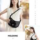 molshine Genuine Leather Shoulder Handbag, Designed Crescent Handbag, Armpit Bag Crossbody Bag for Women Lady Model DLK0031A