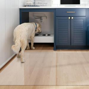 Crystal Clear Floor Mat 46ft, Upgraded Easy Flat Waterproof Vinyl Rug Cover, Stain-Resistant Plastic Area Rug Floor Protector for Kitchen, Dining Room, Indoor, Outdoor Mat (4'6'48x72 inch) (Rectangular))