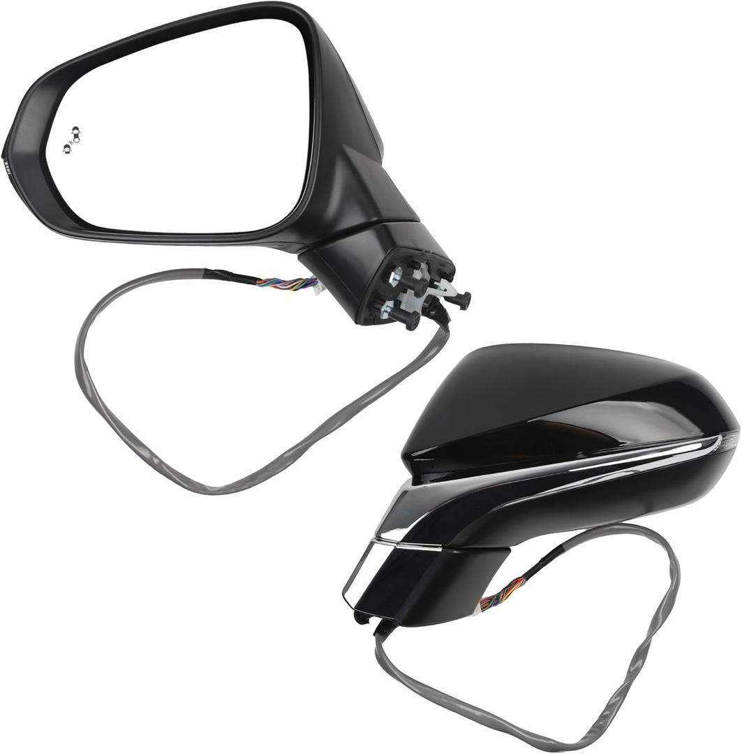 Dasbecan Left Driver Side Mirror Compatible with Lexus NX200t NX300 NX300h 2018-2021 with Power Folding Adjustment Glass Heated Memory Signal Light Blind Spot Detection BSD Replaces 8794078042 13Pins