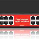 STEAMEMO 16 Port Gigabit PoE Switch, Smart Managed Gigabit Ethernet Switch, 16 PoE+ Ports@240W, Plug and Play, Vlan, Fanless, Desktop or Rackmount, Overload Protection w/ Port